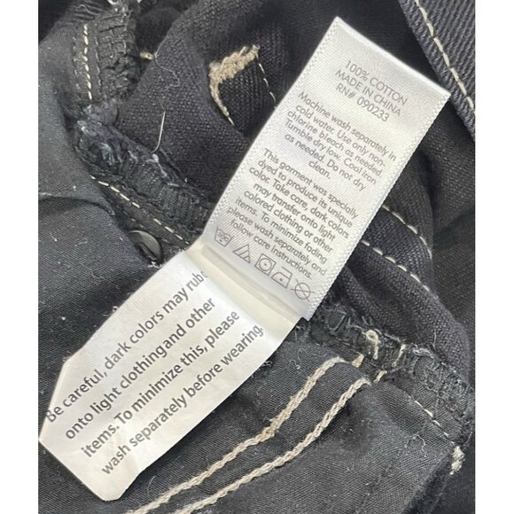 Pacsun Vintage Icon Jeans Womens 24 Black Tapered Leg Raw Hem Mid Cotton Denim - Picture 6 of 6